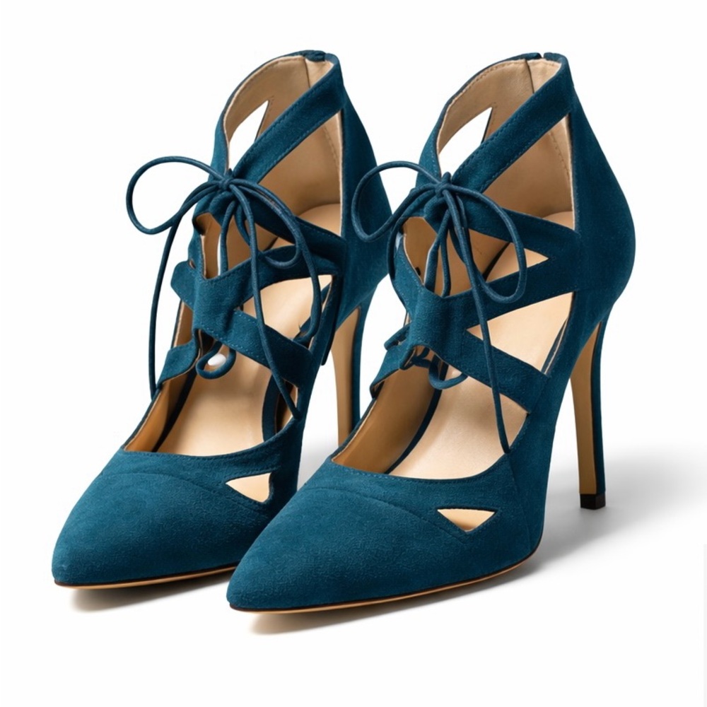 INC International Concepts Teal Lace-Up Heels 👠🤩